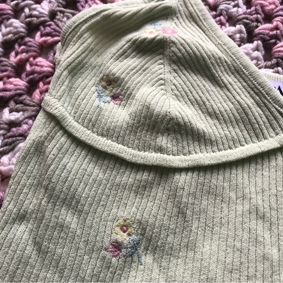 Zara Green knit Embroidered Tank - Picture 5 of 8